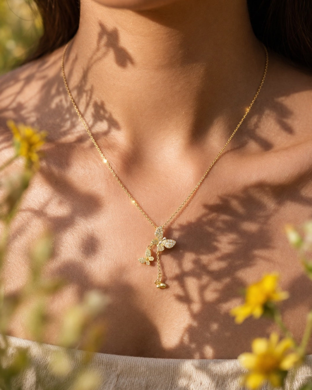 Butterfly Drop Necklace