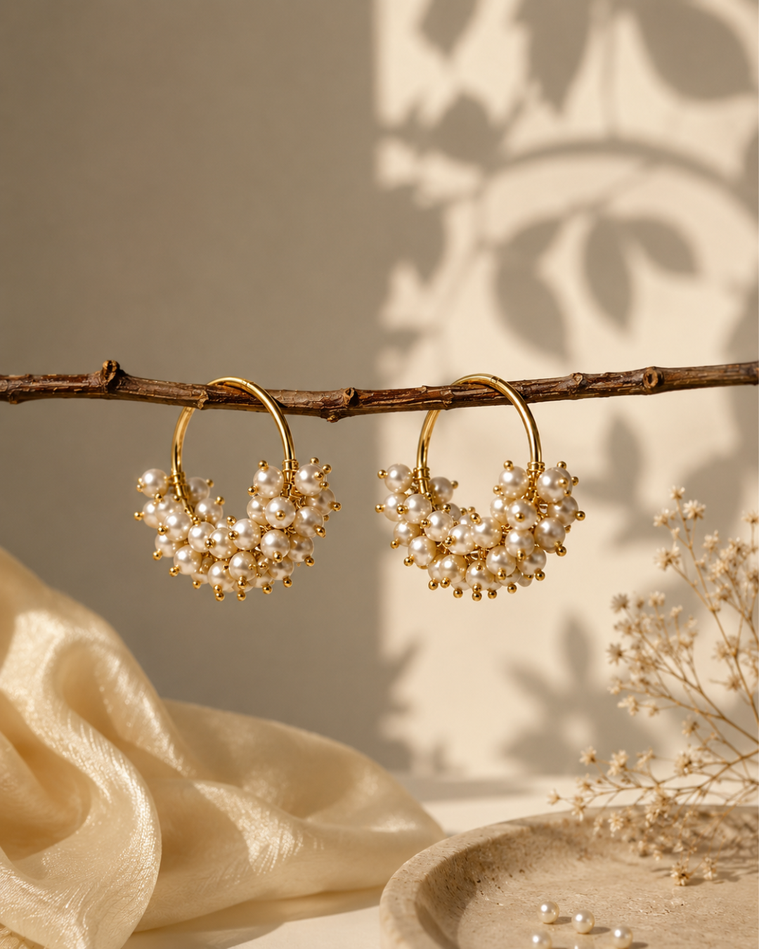 Dewdrop Pearl Hoops