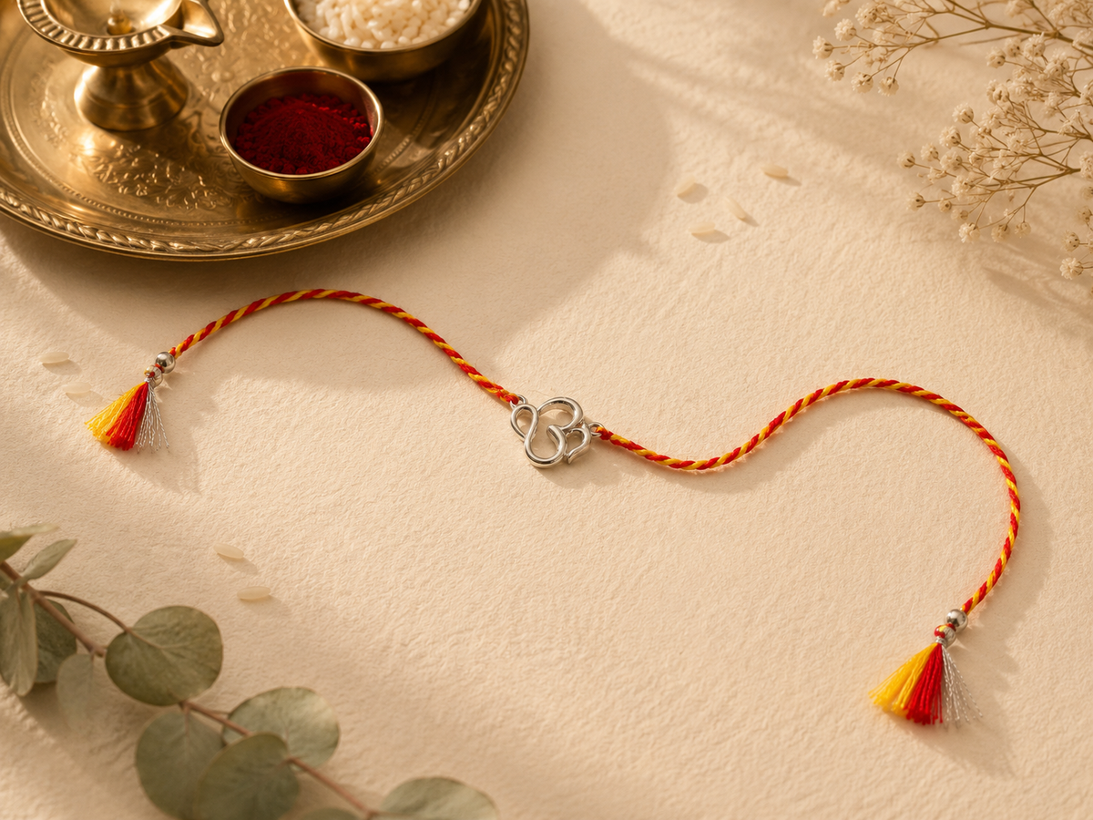 925 Silver Om rakhi