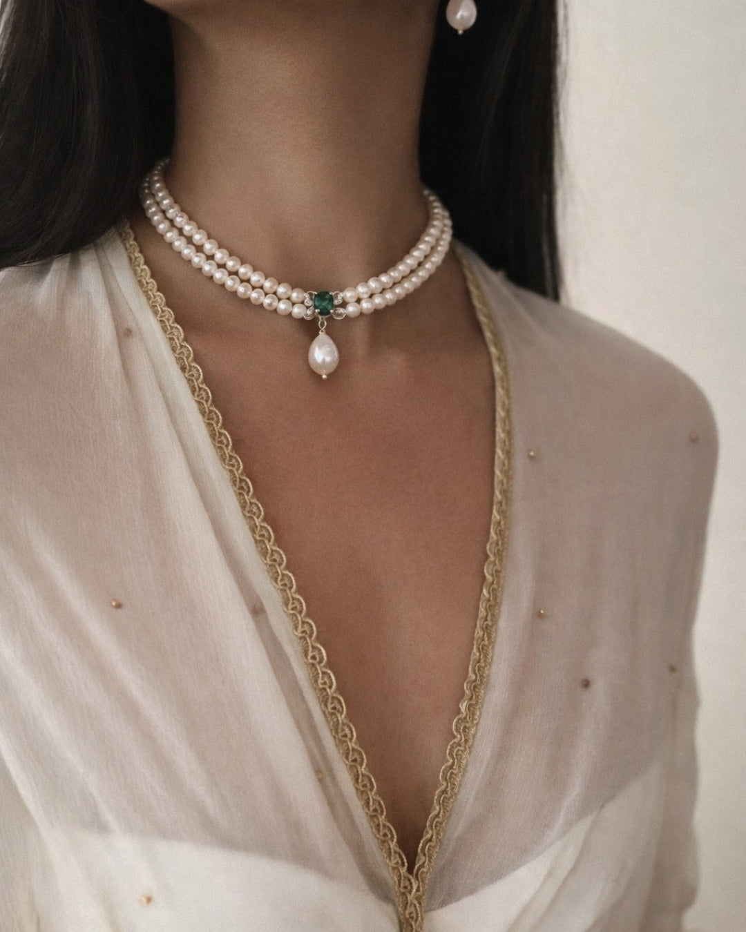 Emerald Pearl Necklace