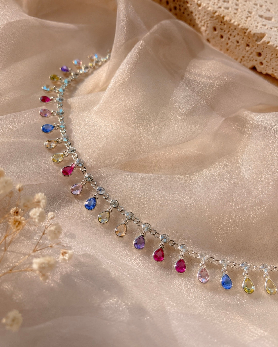 Rainbow Drop Anklet