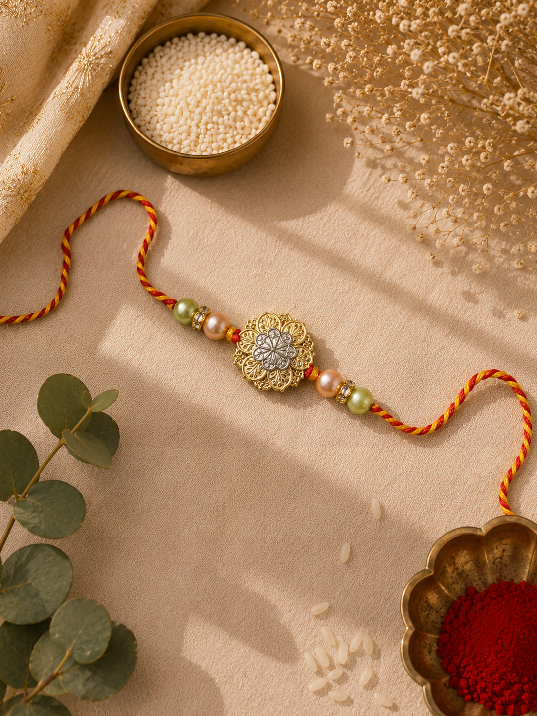 925 Silver Floral Rakhi