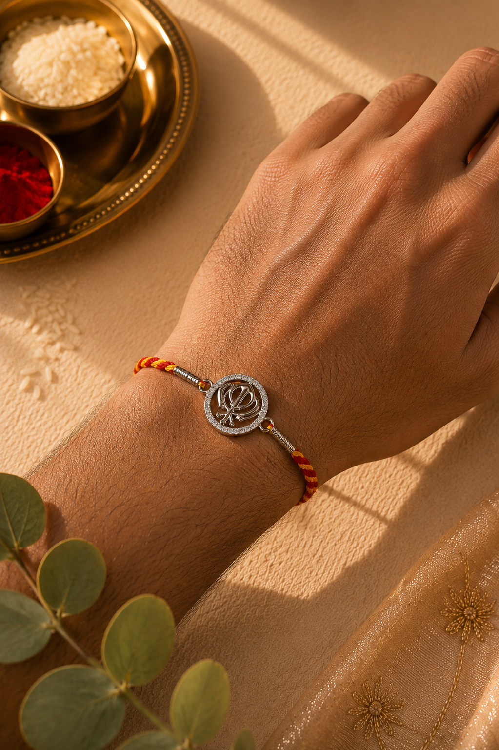 925 Silver Khanda Rakhi