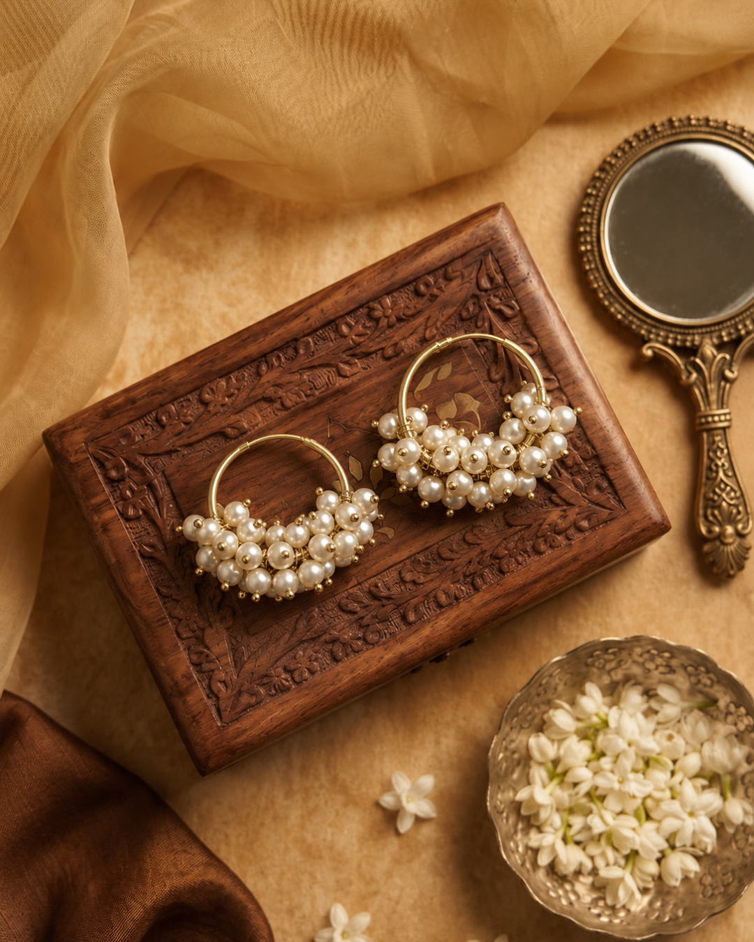Dewdrop Pearl Hoops