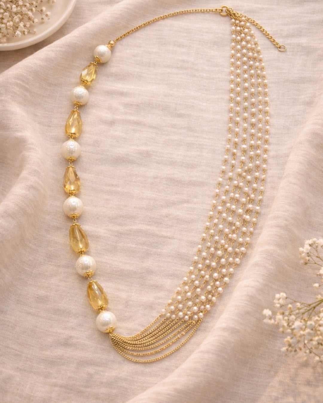 Citrine Sea Pearl Necklace