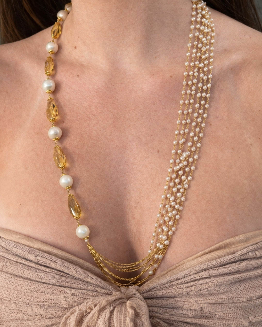 Citrine Sea Pearl Necklace