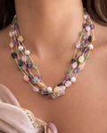 Mosaic Gem & Pearl Necklace