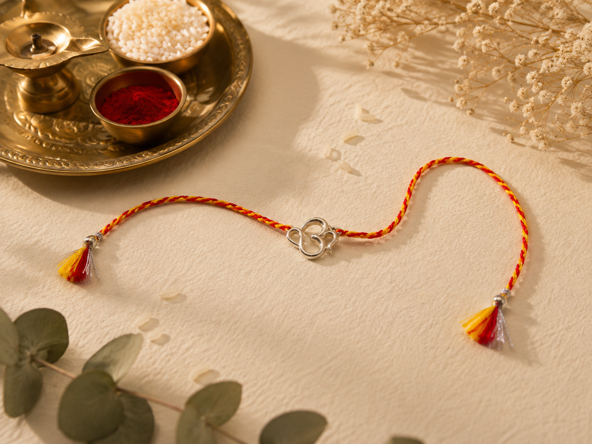 925 Silver Om rakhi