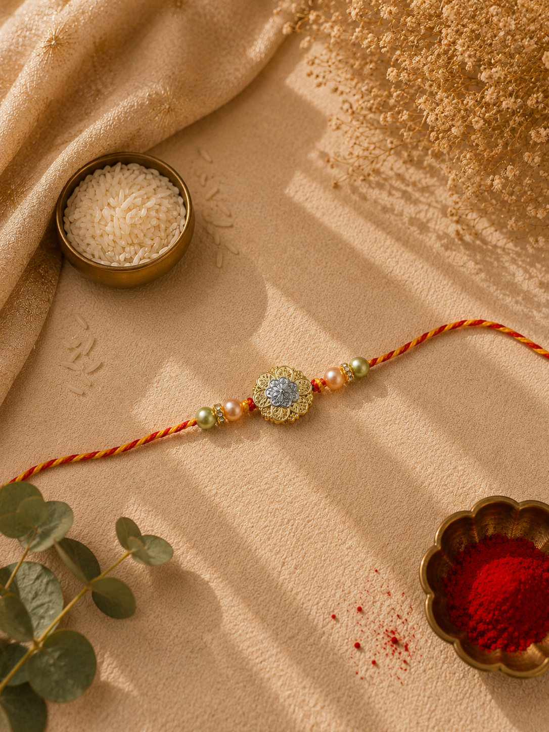 925 Silver Floral Rakhi