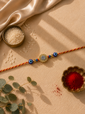 925 Silver Evil Eye Floral Rakhi