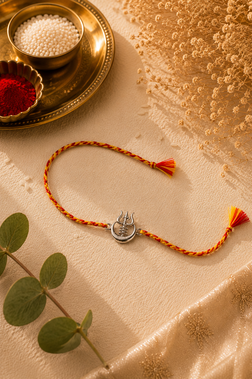 925 Silver Trishul Rakhi