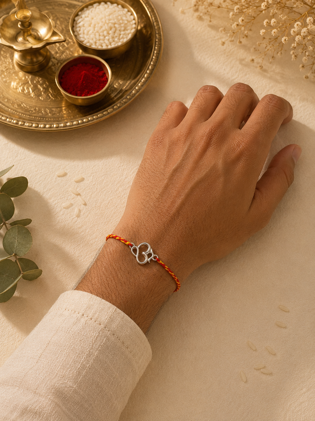 925 Silver Om rakhi