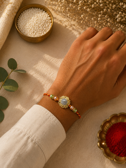 925 Silver Floral Rakhi